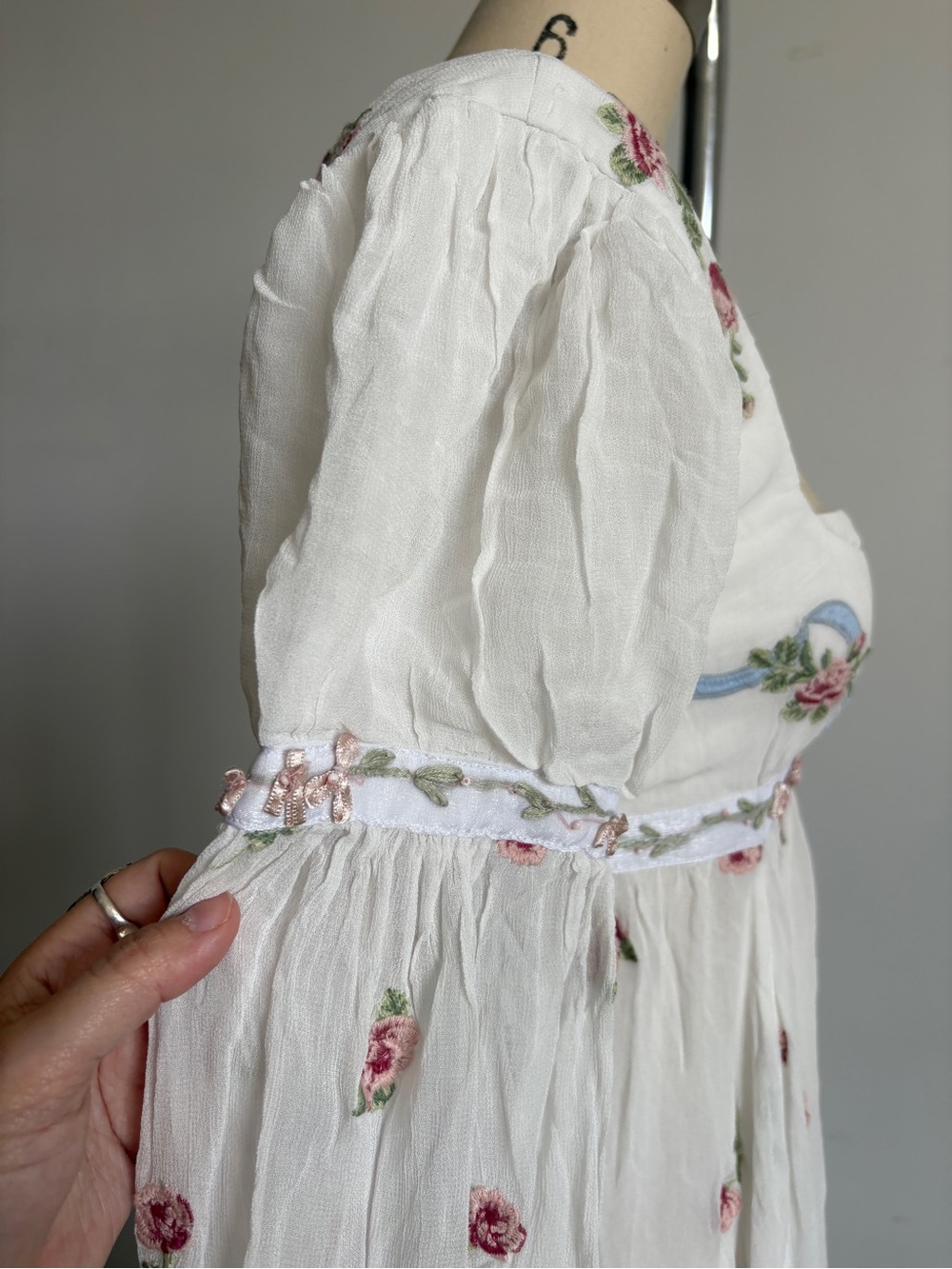 $689 NWT For Love and Lemons “Julianne” Maxi Dress in Cream Sz Small - Picture 10 of 14